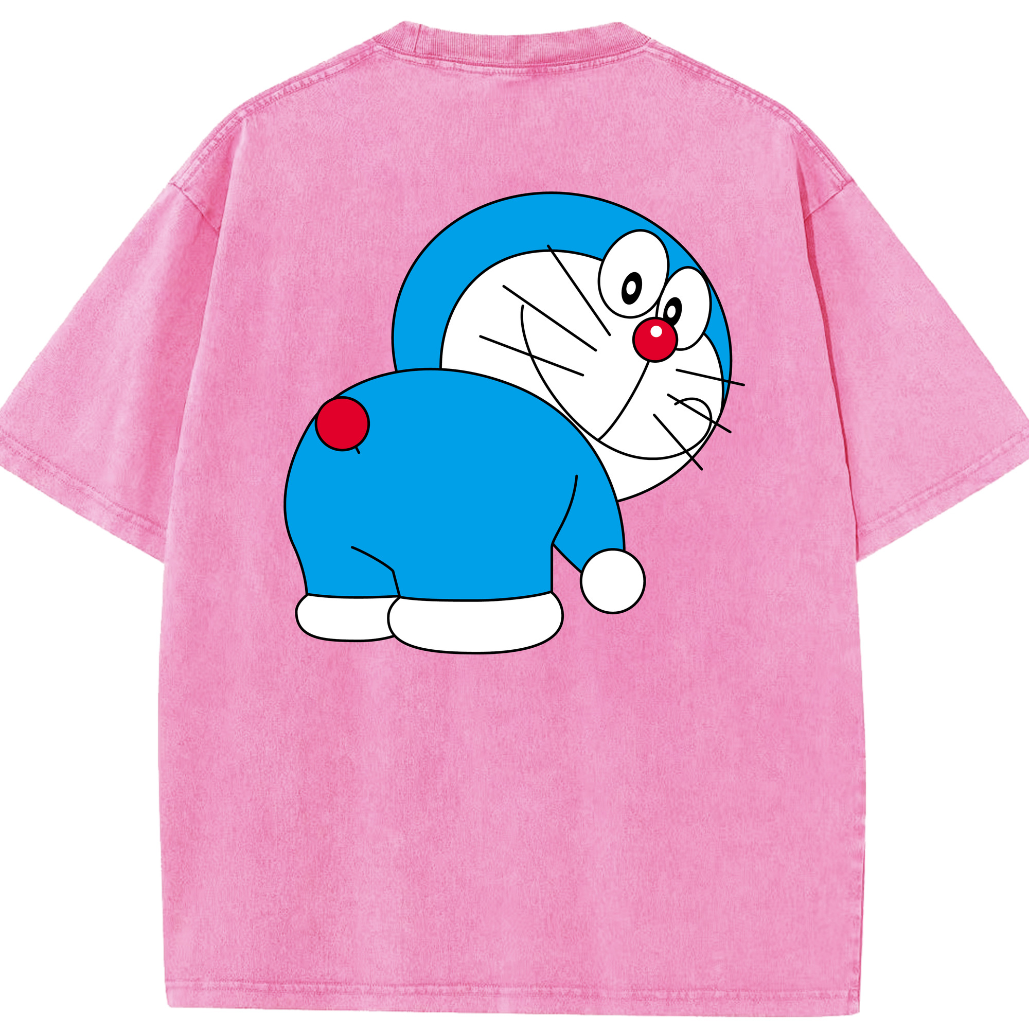 （画像用） ドラえもん Doraemon 綿100% ヴィンテージ風 半袖Tシャツ（背面プリント）